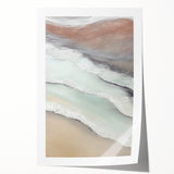 Abstract landscape wall art print showcasing vibrant colors and dynamic brush strokes, rolled for easy display and shipping, perfect for modern home decor.