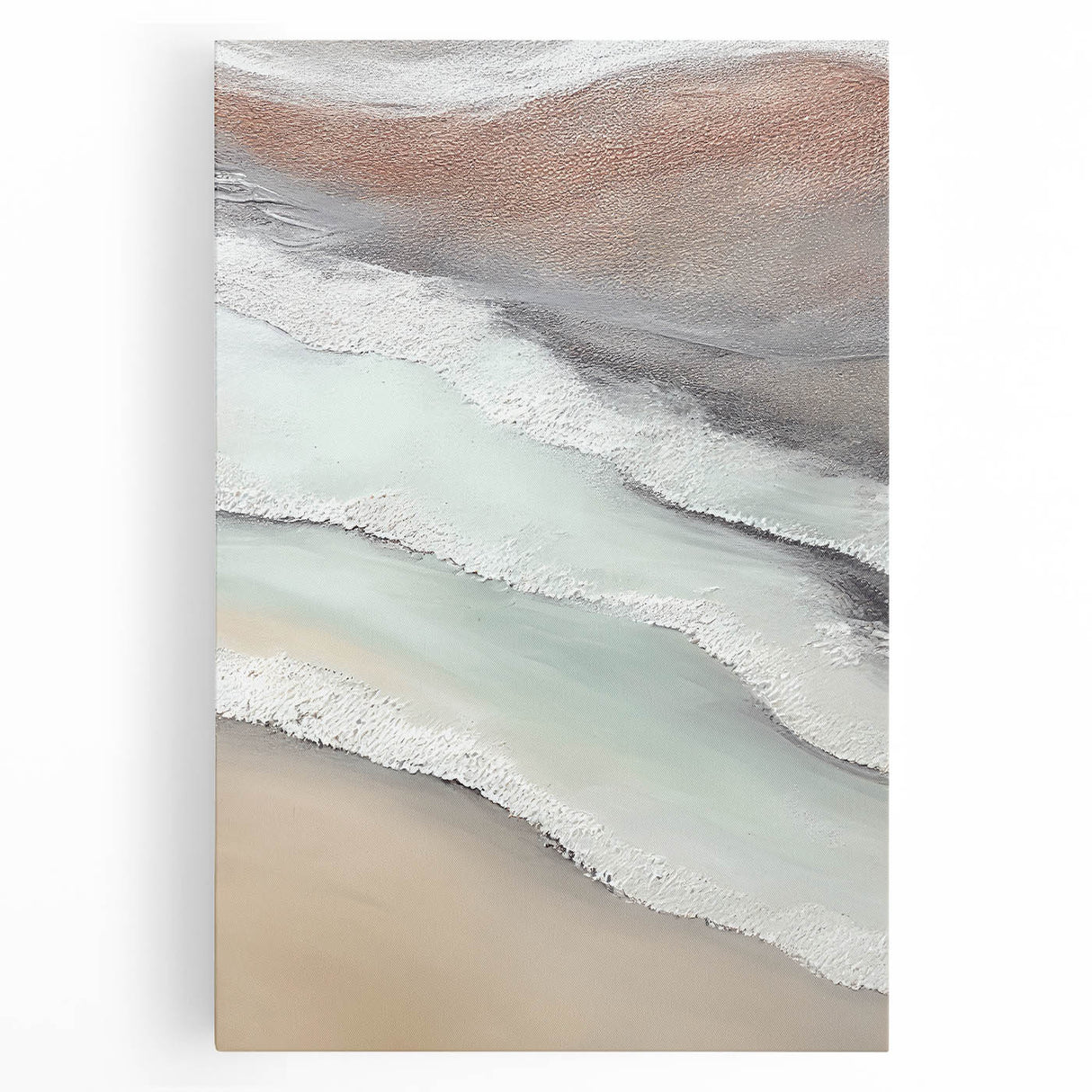 Abstract landscape wall art on stretched canvas, showcasing vibrant colors and dynamic shapes. Ideal for modern decor, adding a contemporary touch to any space.