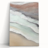 Abstract landscape wall art on stretched canvas, showcasing vibrant colors and dynamic shapes, perfect for modern home decor or artistic spaces.