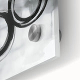 Minimalist Abstract Wall Art – Black and Gray Circular Brush Design