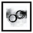 Minimalist Abstract Wall Art – Black and Gray Circular Brush Design