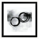 Minimalist Abstract Wall Art – Black and Gray Circular Brush Design