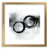 Minimalist Abstract Wall Art – Black and Gray Circular Brush Design