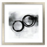 Minimalist Abstract Wall Art – Black and Gray Circular Brush Design