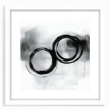 Minimalist Abstract Wall Art – Black and Gray Circular Brush Design