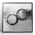 Minimalist Abstract Wall Art – Black and Gray Circular Brush Design