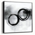 Minimalist Abstract Wall Art – Black and Gray Circular Brush Design