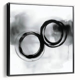 Minimalist Abstract Wall Art – Black and Gray Circular Brush Design