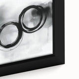 Minimalist Abstract Wall Art – Black and Gray Circular Brush Design