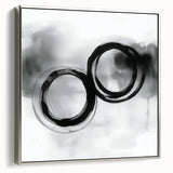 Minimalist Abstract Wall Art – Black and Gray Circular Brush Design