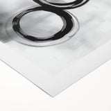 Minimalist Abstract Wall Art – Black and Gray Circular Brush Design