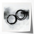Minimalist Abstract Wall Art – Black and Gray Circular Brush Design