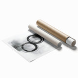 Minimalist Abstract Wall Art – Black and Gray Circular Brush Design