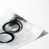 Minimalist Abstract Wall Art – Black and Gray Circular Brush Design