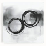 Minimalist Abstract Wall Art – Black and Gray Circular Brush Design