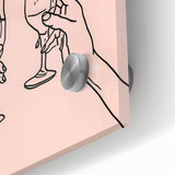 Large abstract wall art on acrylic featuring mid-century modernist splashes in earth tones, ideal for dining room ambiance.