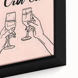 Close-up of extra large black wall art featuring colorful, textured food and drink motifs on framed canvas.