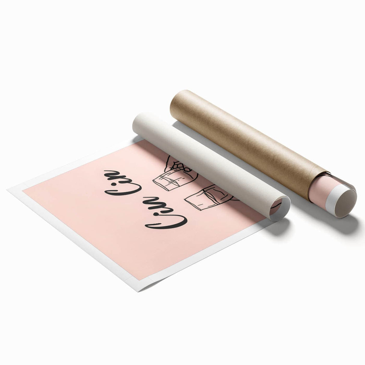 Extra large rolled print featuring floral art in pastel shades, ideal for classy bathroom or large living room wall decor.