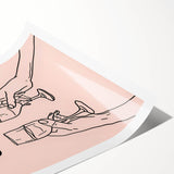 Extra large wall art featuring line art flowers in black on white, ideal for large living room decor.