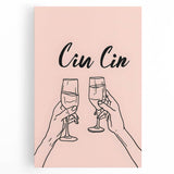 Large black and white stretched canvas featuring an assortment of food and drinks, ideal for kitchen wall art.