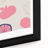 Extra large black wall art on canvas featuring a close-up of colorful, textured fruits, ideal for living room decor.