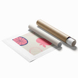 Extra large rolled print featuring an array of colorful fruits on a white background.