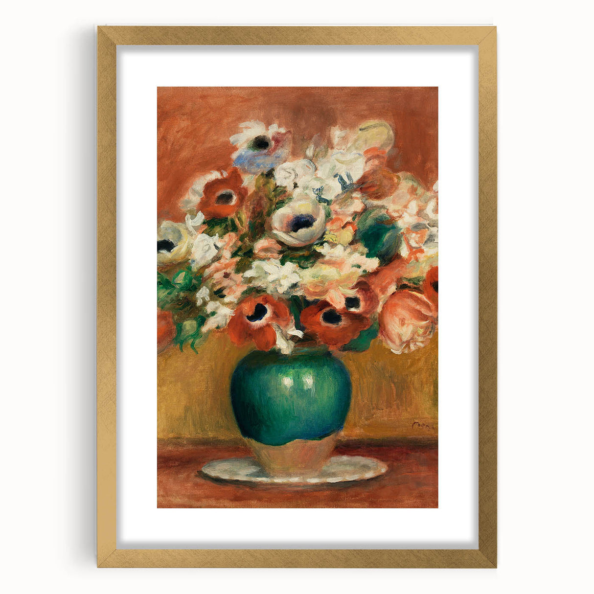 Impressionism Wall Art - Vibrant Floral Bouquet - Renoir Flower Vase Print
