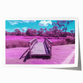 Rolled print showcasing a detailed landscape of a bridge, featuring vibrant colors and intricate details, designed for art enthusiasts and home decor.