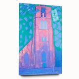 Modern Wall Art - Abstract Church Tower Scene - Vibrant Colorful Print