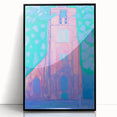 Modern Wall Art - Abstract Church Tower Scene - Vibrant Colorful Print