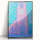 Modern Wall Art - Abstract Church Tower Scene - Vibrant Colorful Print
