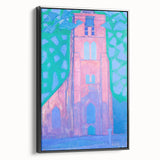 Modern Wall Art - Abstract Church Tower Scene - Vibrant Colorful Print