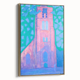 Modern Wall Art - Abstract Church Tower Scene - Vibrant Colorful Print