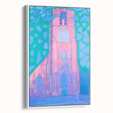 Modern Wall Art - Abstract Church Tower Scene - Vibrant Colorful Print