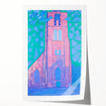 Modern Wall Art - Abstract Church Tower Scene - Vibrant Colorful Print
