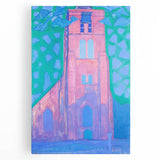 Modern Wall Art - Abstract Church Tower Scene - Vibrant Colorful Print