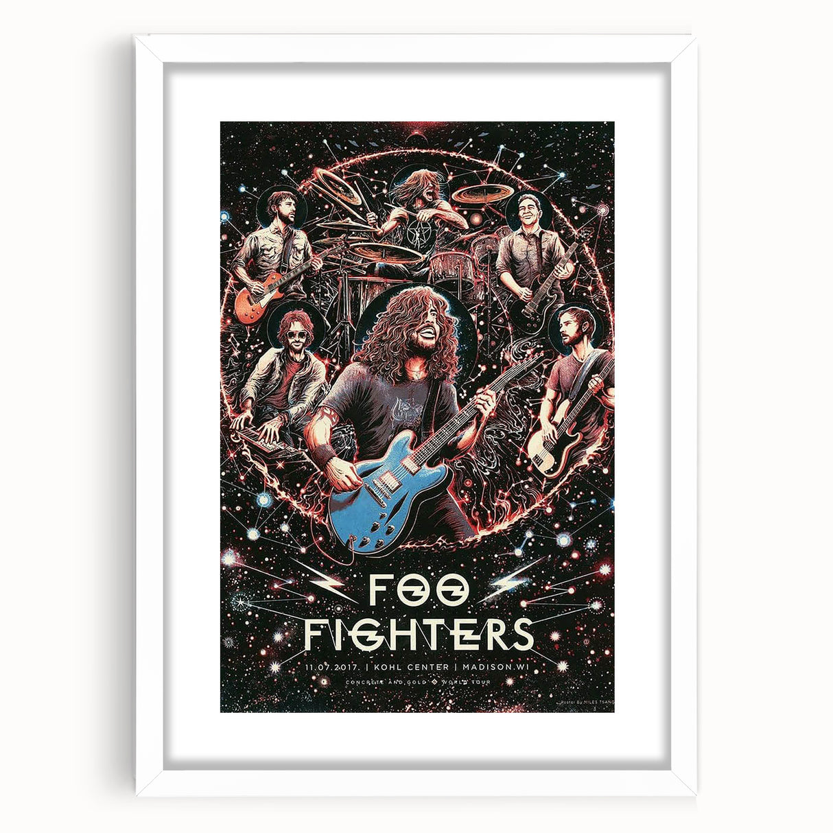 Foo Fighters Retro Wall Art - Vintage Cosmic Concert Poster