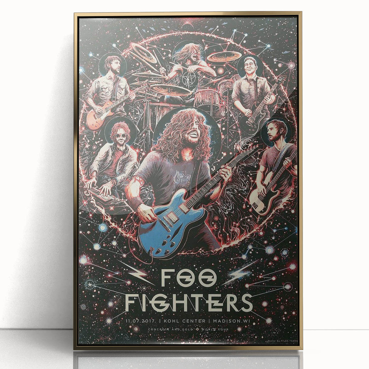 Foo Fighters Retro Wall Art - Vintage Cosmic Concert Poster