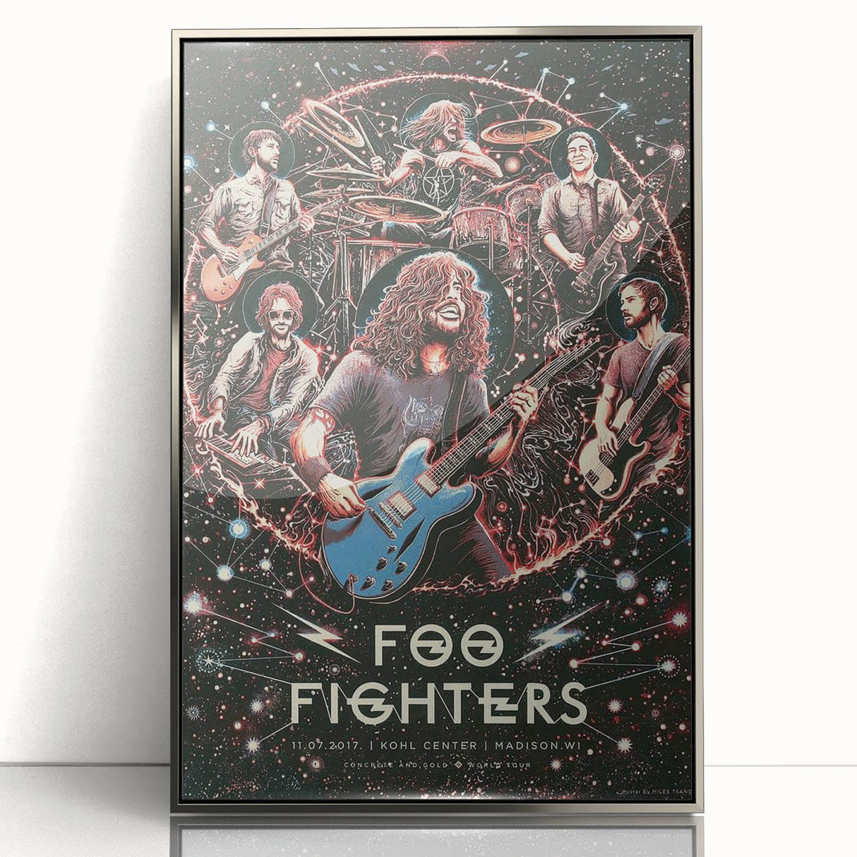 Foo Fighters Retro Wall Art - Vintage Cosmic Concert Poster