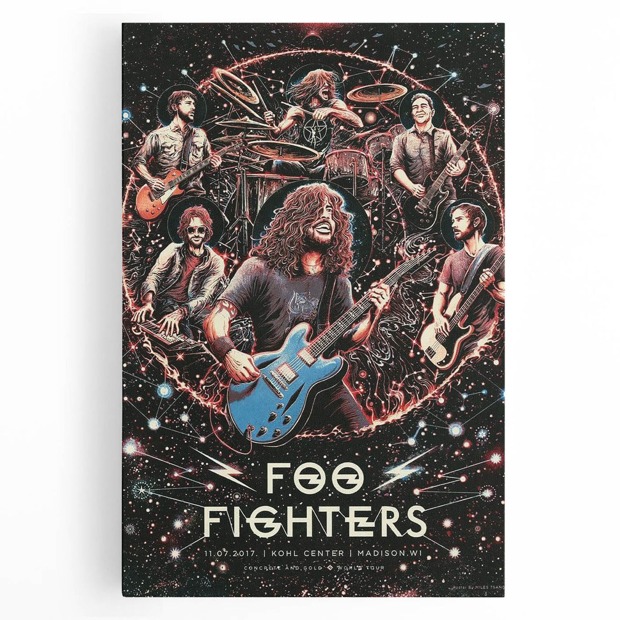 Foo Fighters Retro Wall Art - Vintage Cosmic Concert Poster