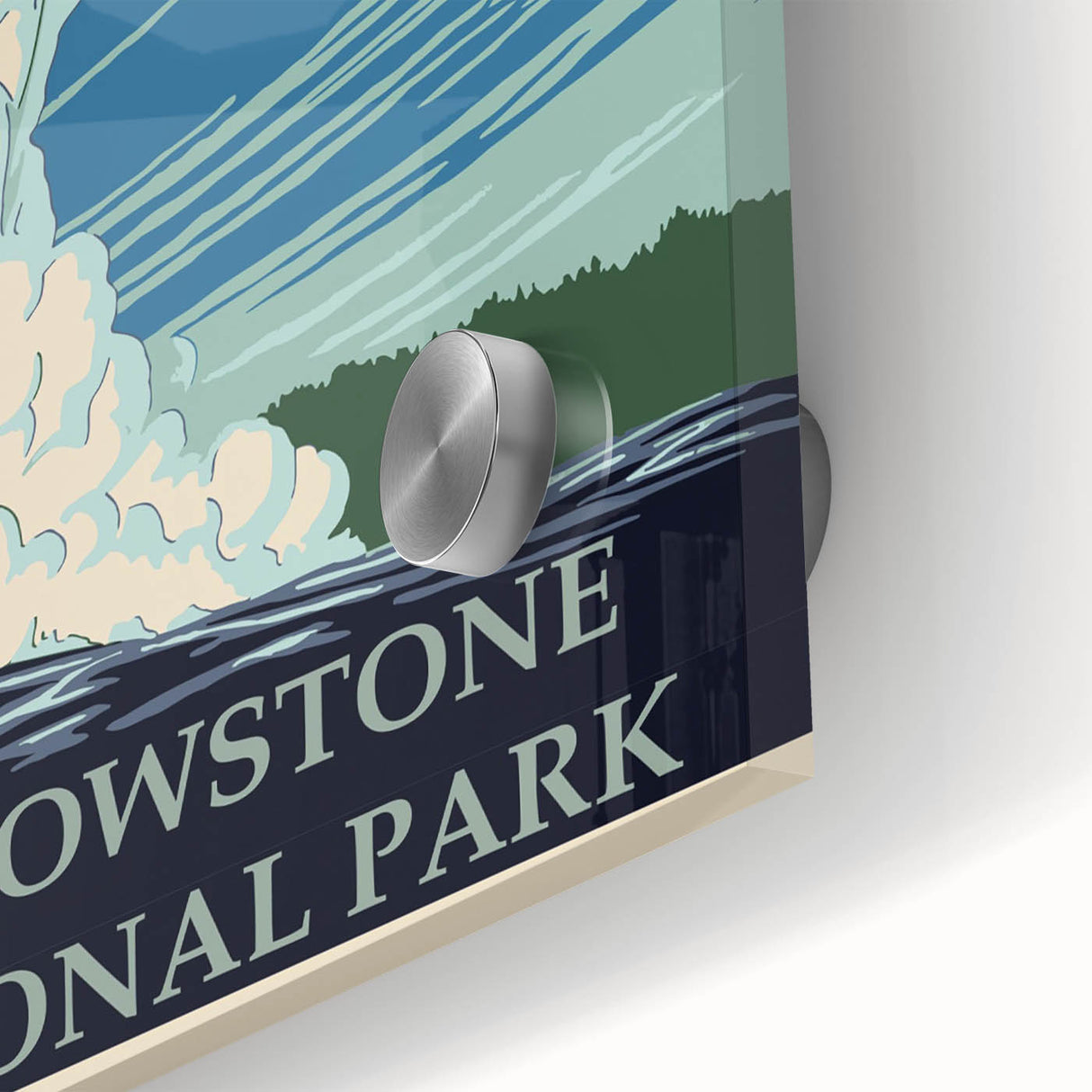 Vintage Yellowstone Old Faithful Poster - Retro National Park Art