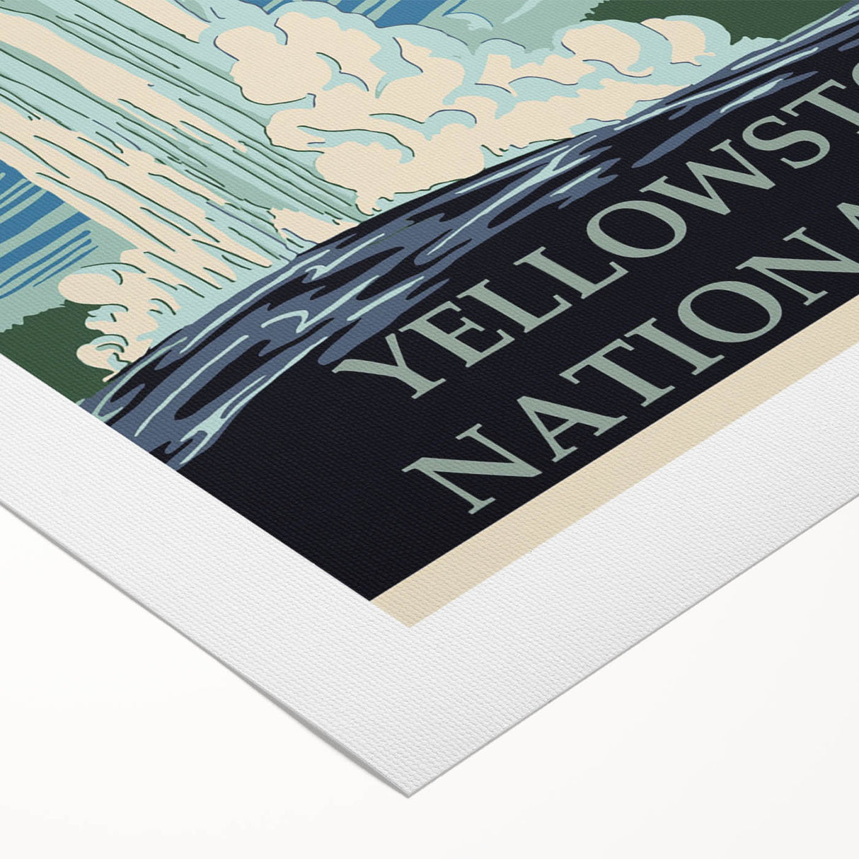 Vintage Yellowstone Old Faithful Poster - Retro National Park Art