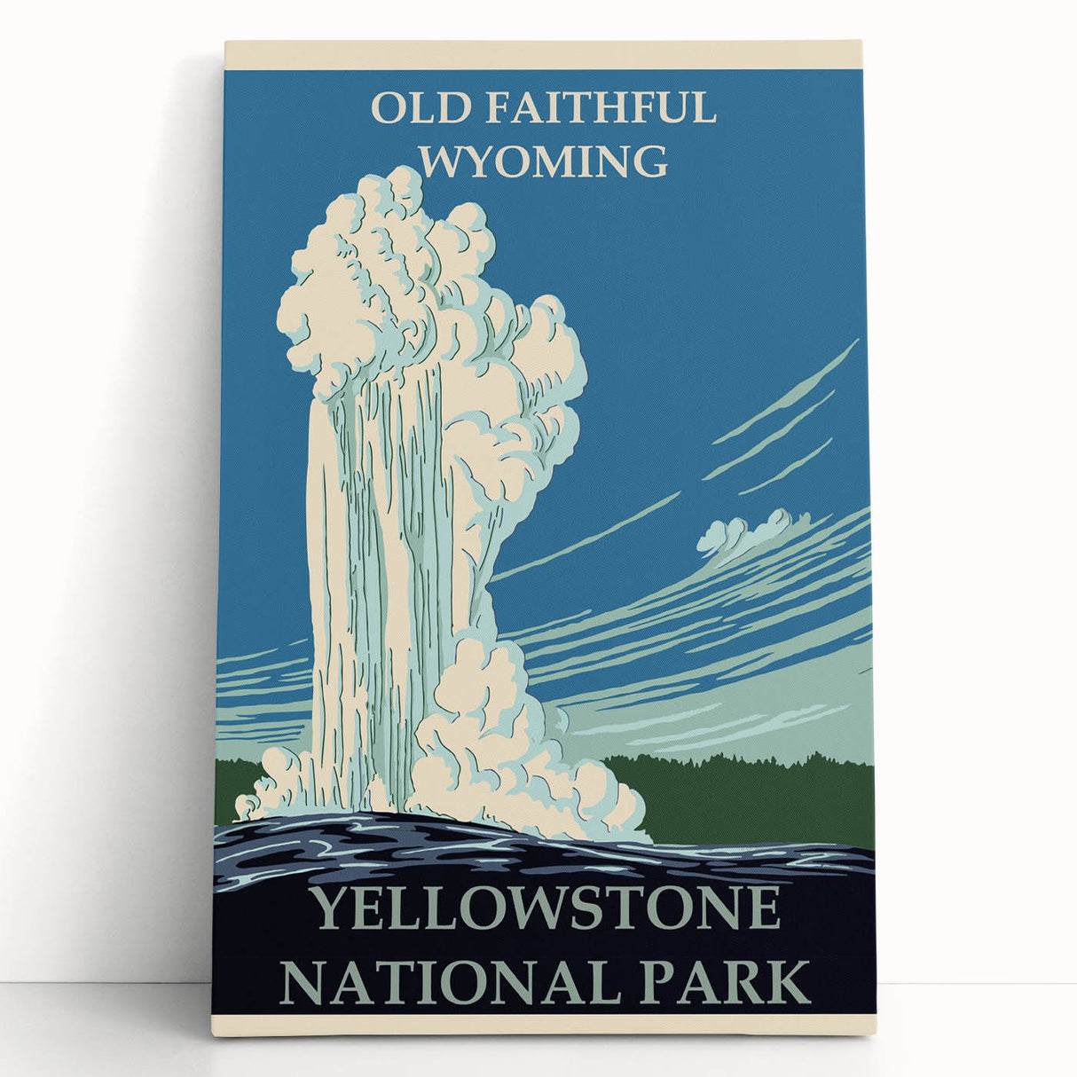 Vintage Yellowstone Old Faithful Poster - Retro National Park Art