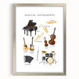 Musical Instruments Educational Wall Art - Kids' Learning Poster