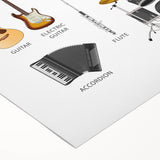 Musical Instruments Educational Wall Art - Kids' Learning Poster