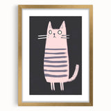 Minimalist Cat Illustration - Modern Kids Room Art