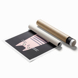 Minimalist Cat Illustration - Modern Kids Room Art