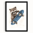 Acrylic Nursery Art – Raccoon Skateboard Kids Room Wall Print