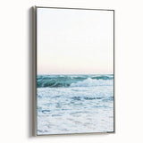 Framed canvas of a vintage-style landscape painting featuring a colorful summer scene, ideal for living room decor.