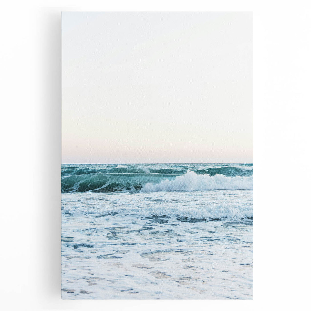 Large black and white stretched canvas featuring a summer-themed abstract design, ideal for kitchen wall art.